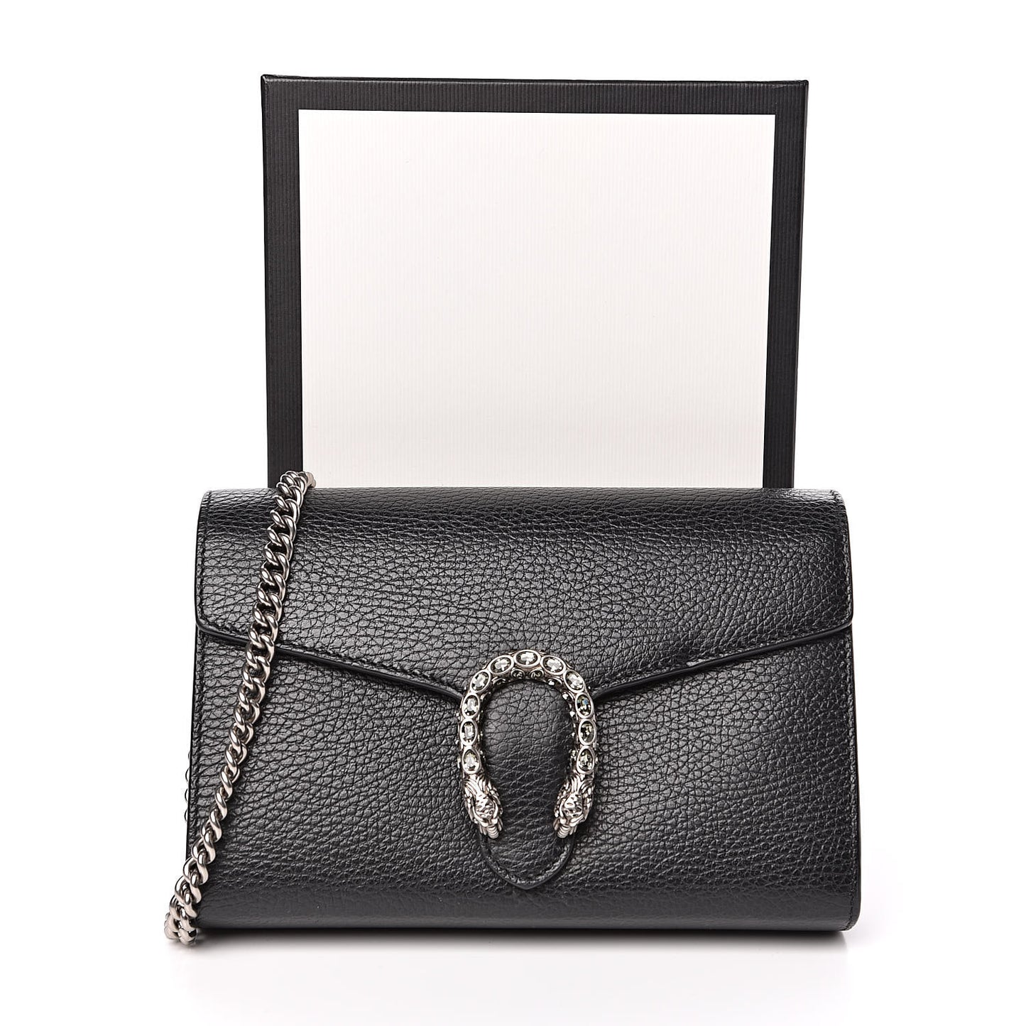 Calfskin Mini Dionysus Chain Wallet Black