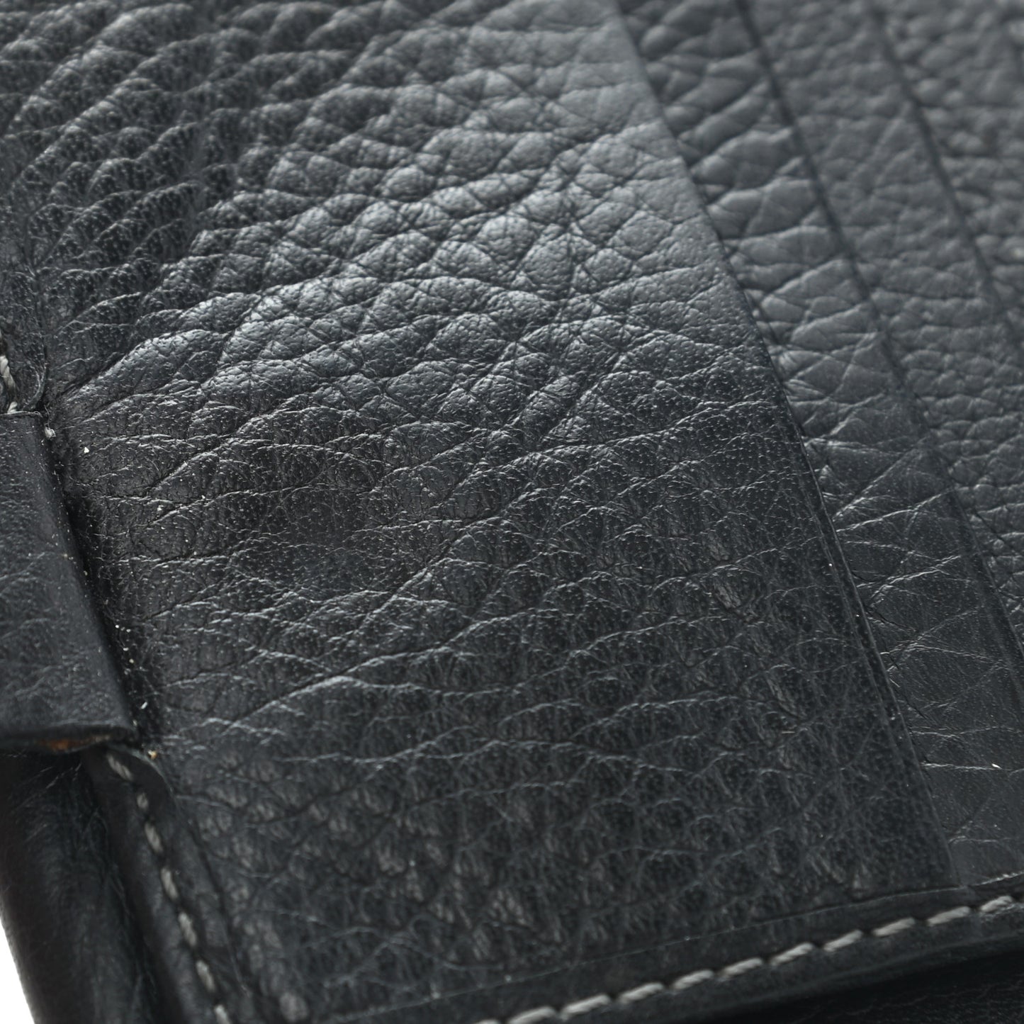 Grained Calfskin Marcie Square Wallet Black