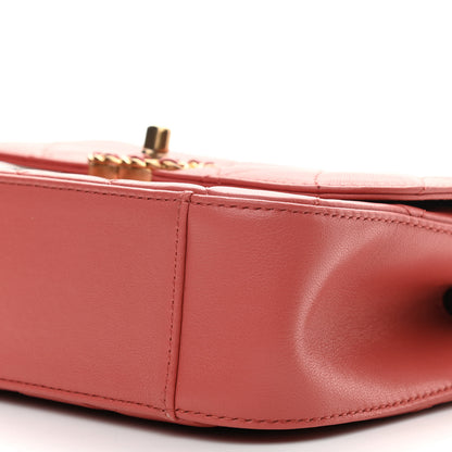 Chanel Lambskin Quilted Small Chain Infinity Top Handle Flap Dark Red 10 of 11