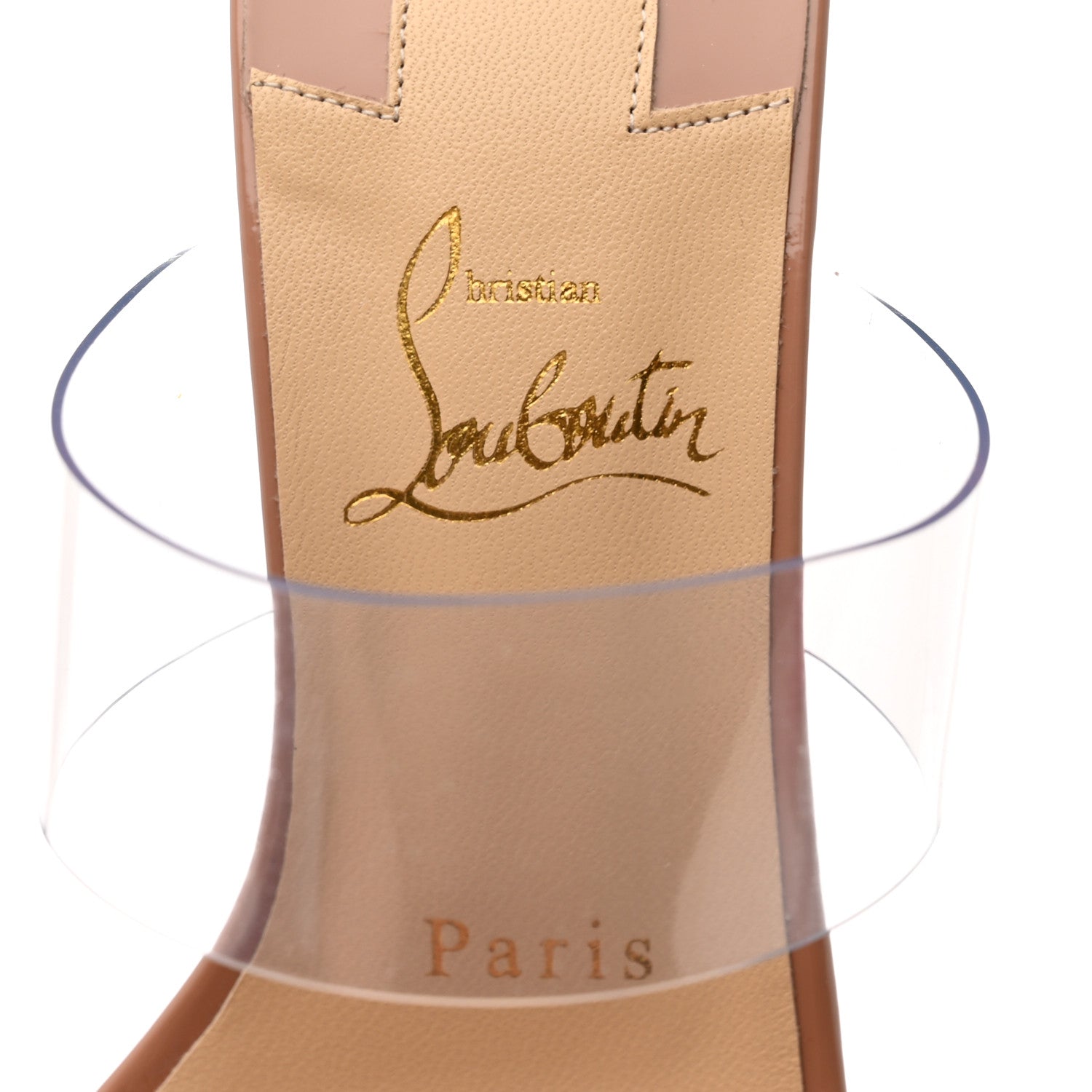Christian Louboutin Patent PVC Just Nothing 85 Slide Sandals 36 Nude 6 of 8