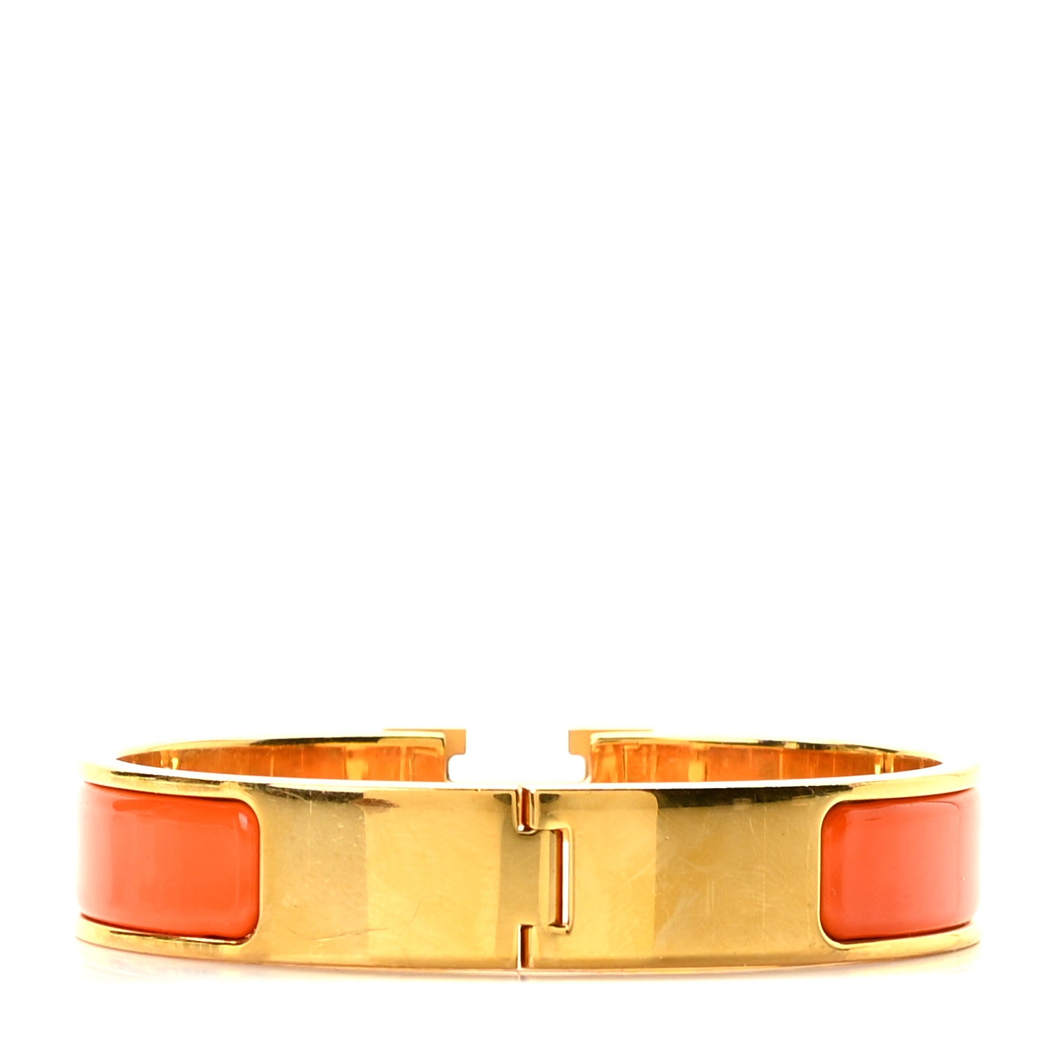 Hermes Enamel Narrow Clic Clac H Bracelet Orange 3 of 4
