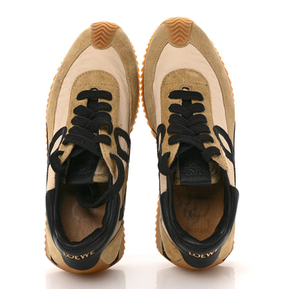 Loewe Nylon Suede Flow Runner Sneakers 38 Gold Black 2 of 14