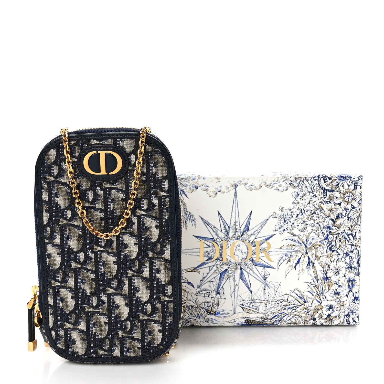 Christian Dior Oblique 30 Montaigne Phone Holder Blue 9 of 9