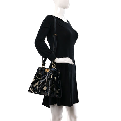 Fendi Velvet Chenille Medium Printed Peekaboo I SEE U Satchel Multicolor 2 of 7
