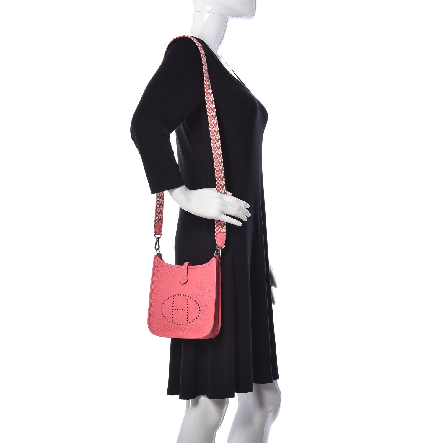 Hermes Taurillon Clemence Allegro Evelyne TPM Rose Azalee Rose Confetti 2 of 8