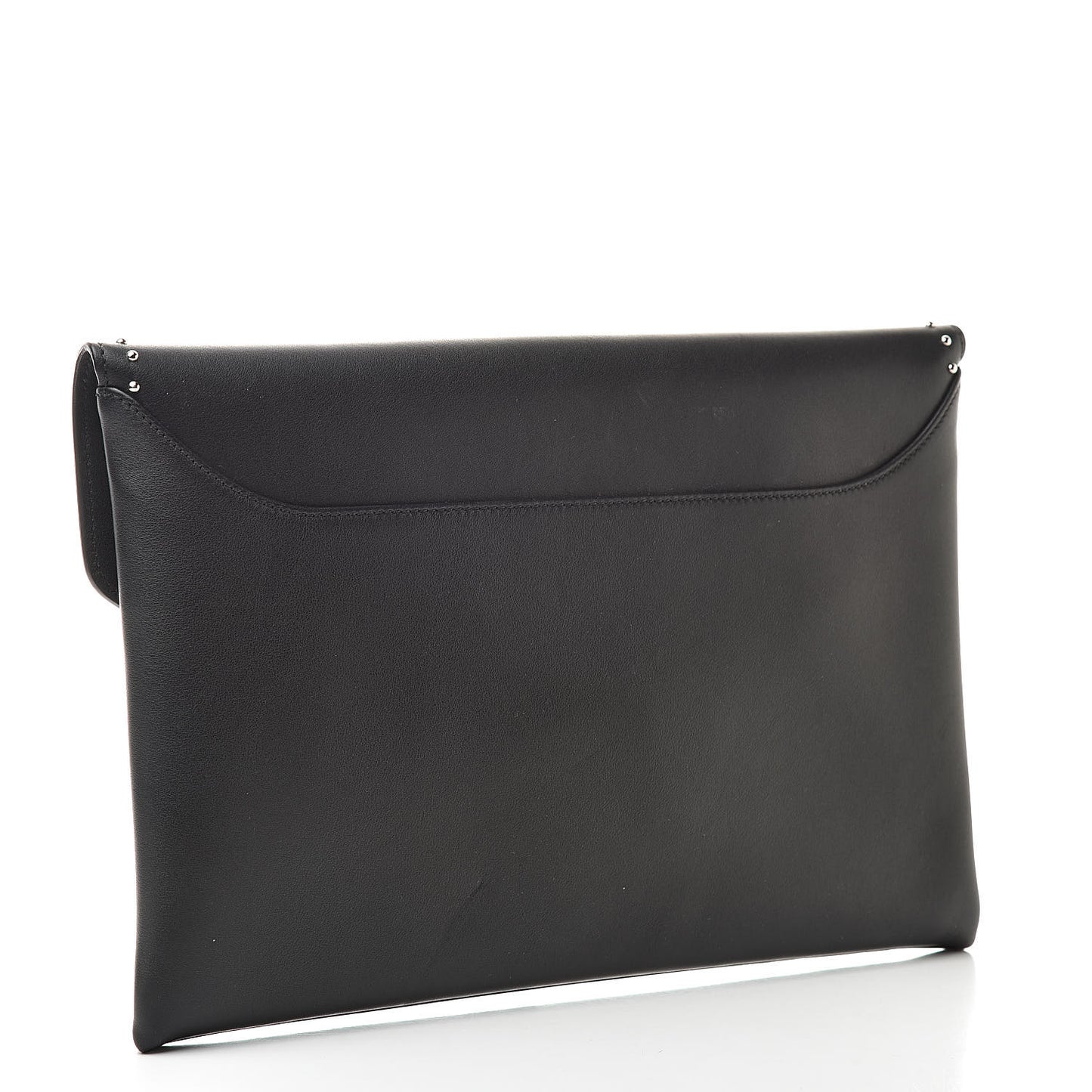 Smooth Calfskin Medium Antigona Studded Envelope Clutch Black