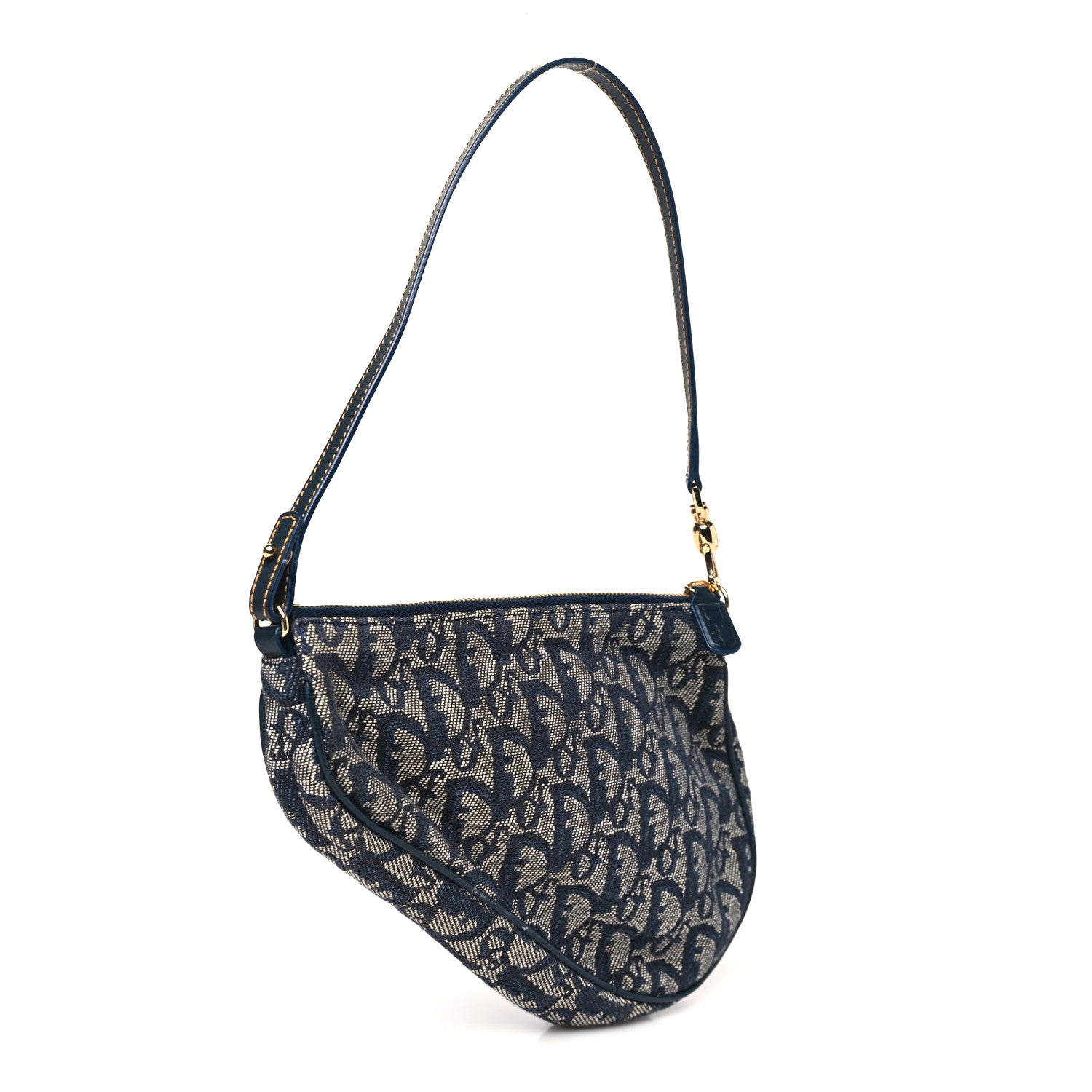 Christian Dior Monogram Mini Saddle Pochette Navy 3 of 10