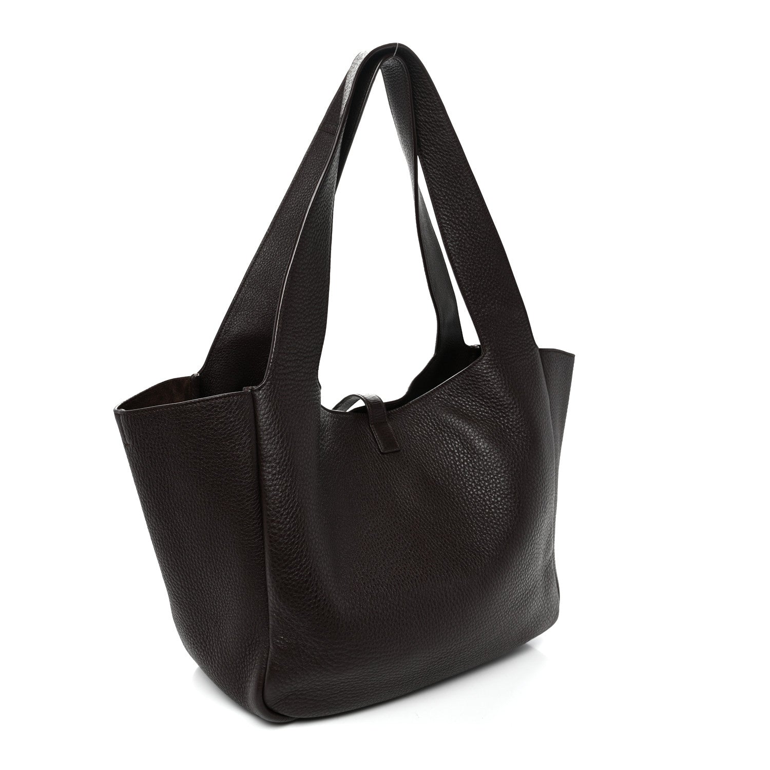 Saint Laurent Grained Deerskin Bea Tote Marron Fonce 3 of 10