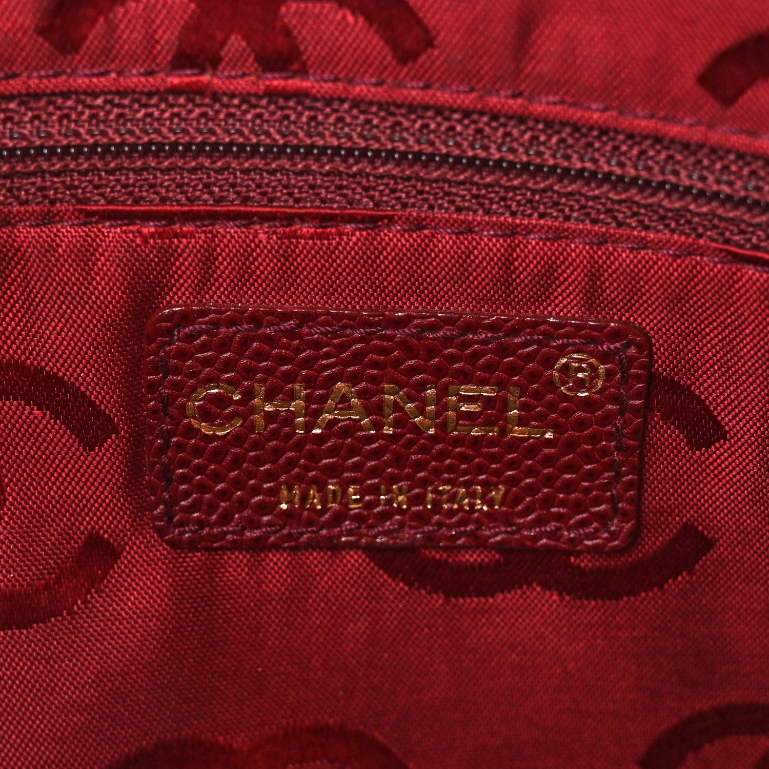 Chanel Caviar Stitched Chocolate Bar Shopping Tote Red 6 of 10