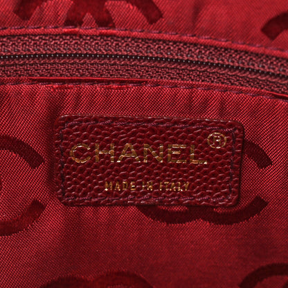 Chanel Caviar Stitched Chocolate Bar Shopping Tote Red 6 of 10