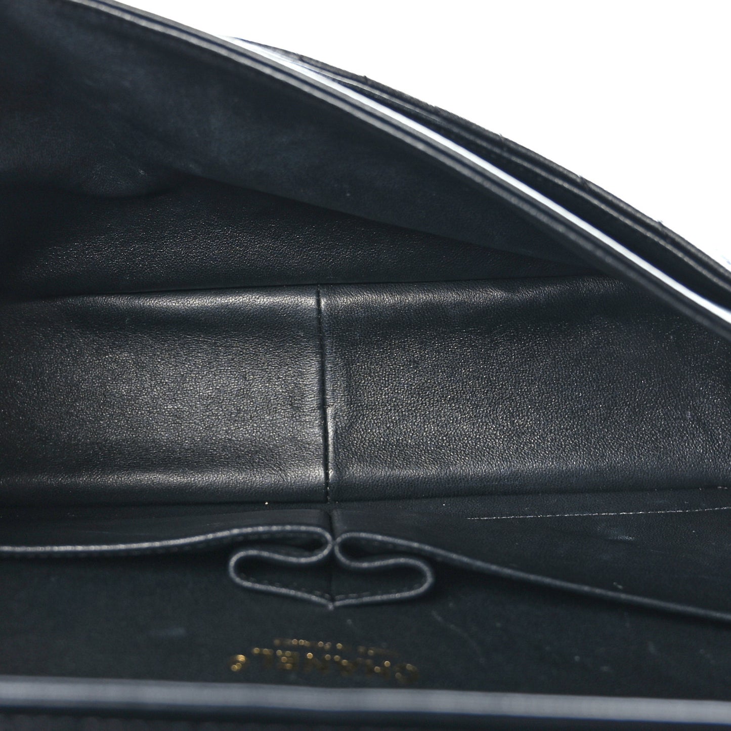 Lambskin Chevron Quilted Jumbo Double Flap Black