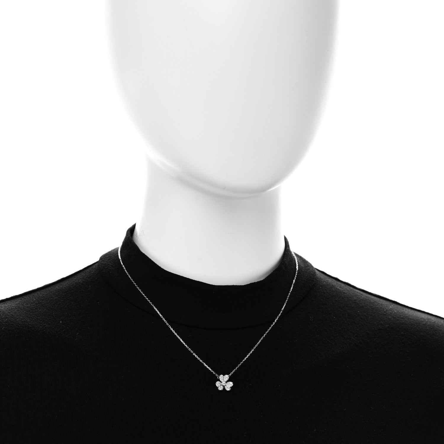 Van Cleef & Arpels 18K White Gold Diamond Mini Frivole Pendant Pave Necklace 2 of 7