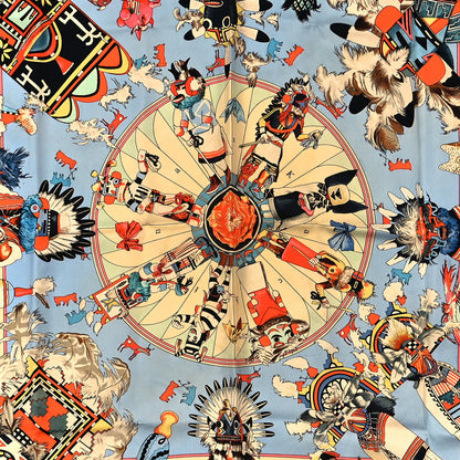 Hermes Silk Kachinas Wash Scarf 90 2 of 4