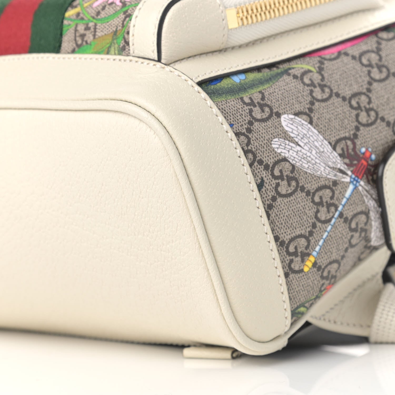Gucci GG Supreme Monogram Flora Web Small Ophidia Day Backpack White 9 of 10