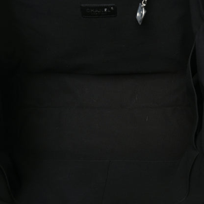 Chanel Canvas Calfskin Striped Large Deauville Tote Black White 6 of 10