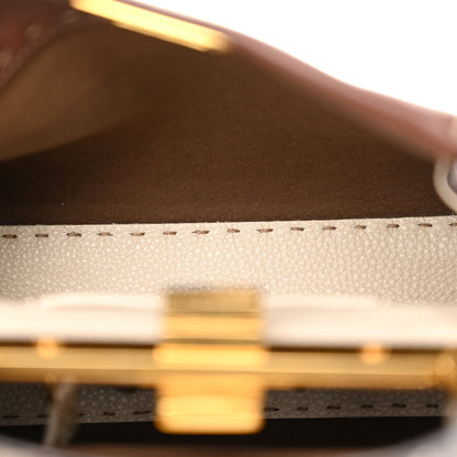 Fendi Cuoio Romano Snakeskin Selleria Bi-Color Mini Peekaboo Iconic Satchel Ghianda Camelia White 6 of 10