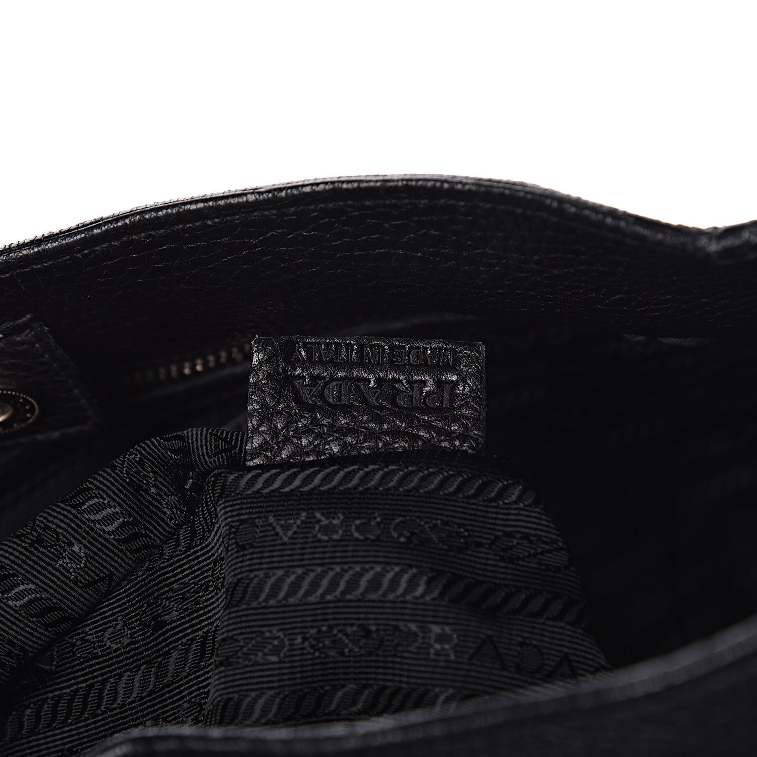 Prada Vitello Daino Side Pocket Hobo Black 7 of 17