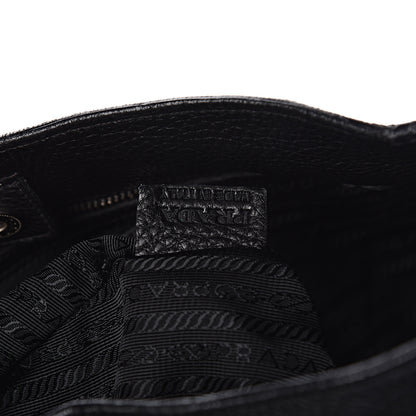 Prada Vitello Daino Side Pocket Hobo Black 7 of 17