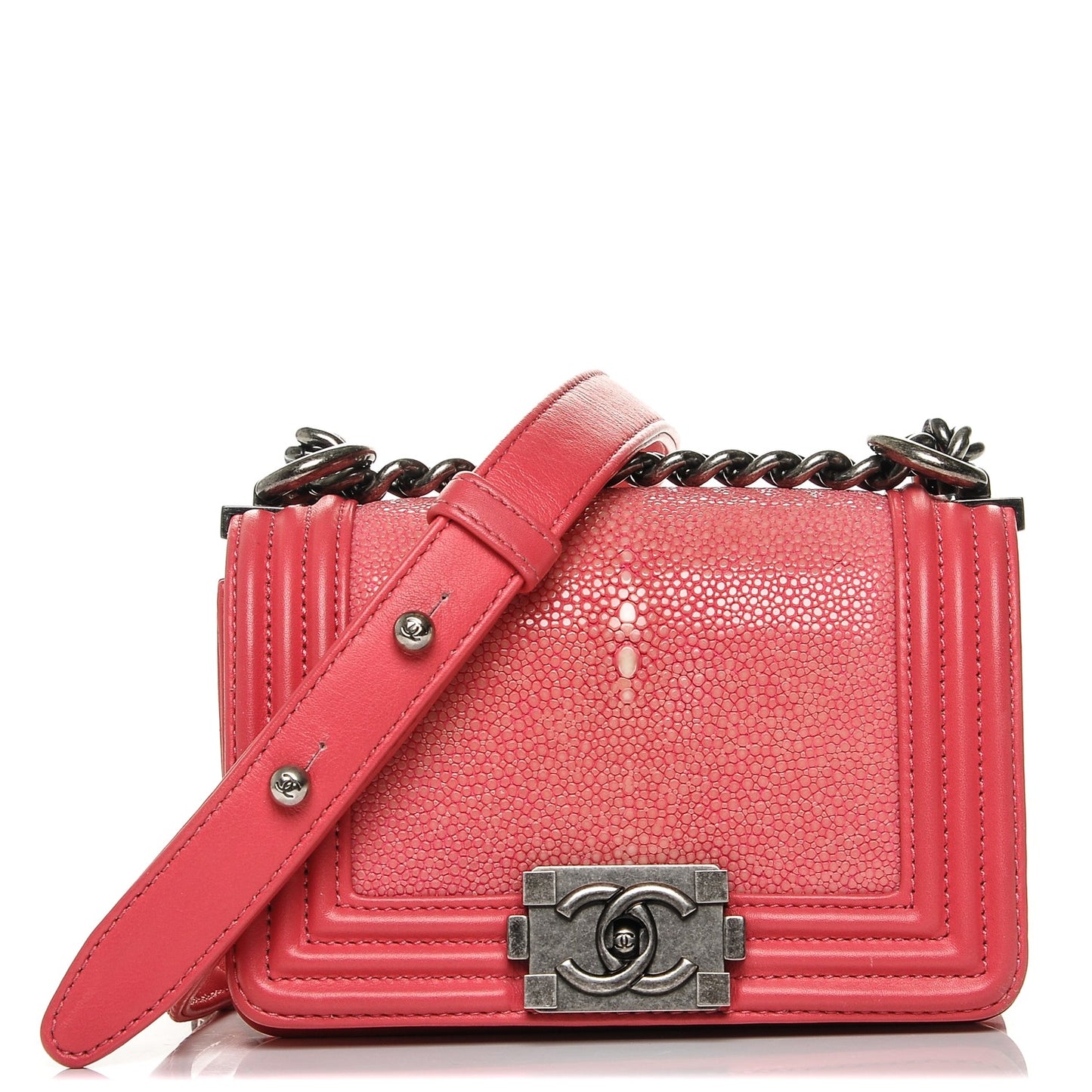 Galuchat Stingray Mini Boy Flap Pink