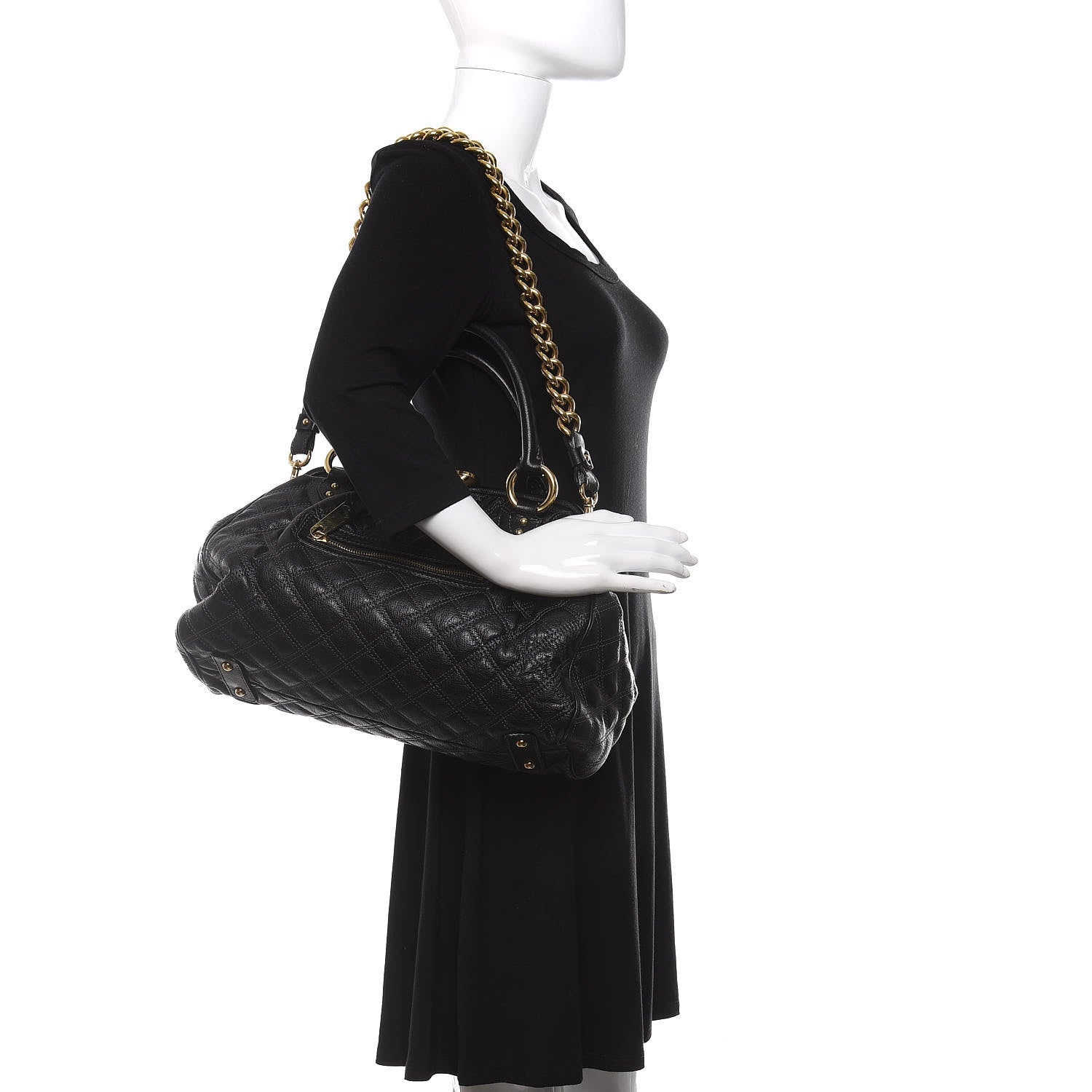 Marc Jacobs Calfskin Quilted Stam Black 2 of 11