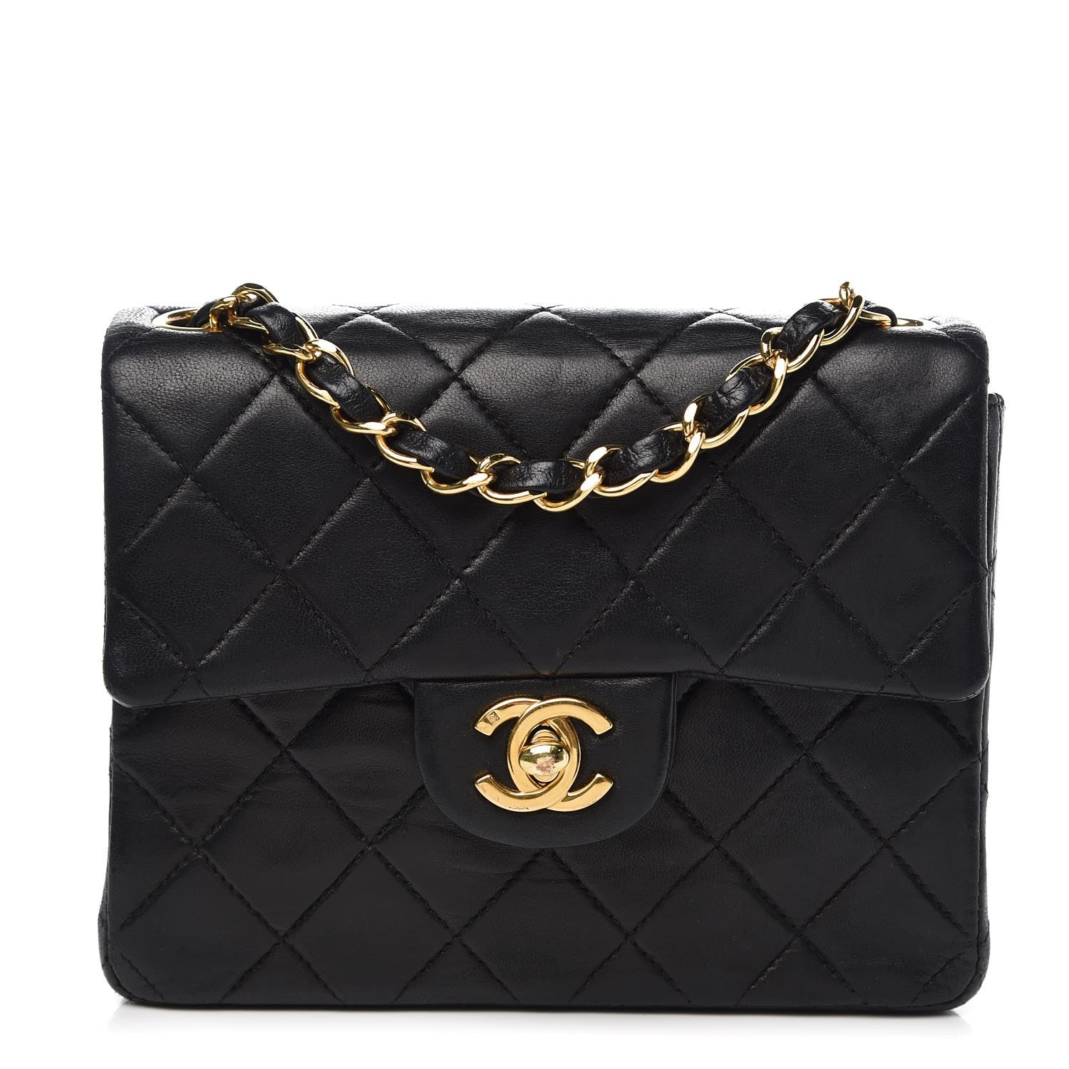 Chanel Lambskin Quilted Mini Square Flap Black 1 of 10