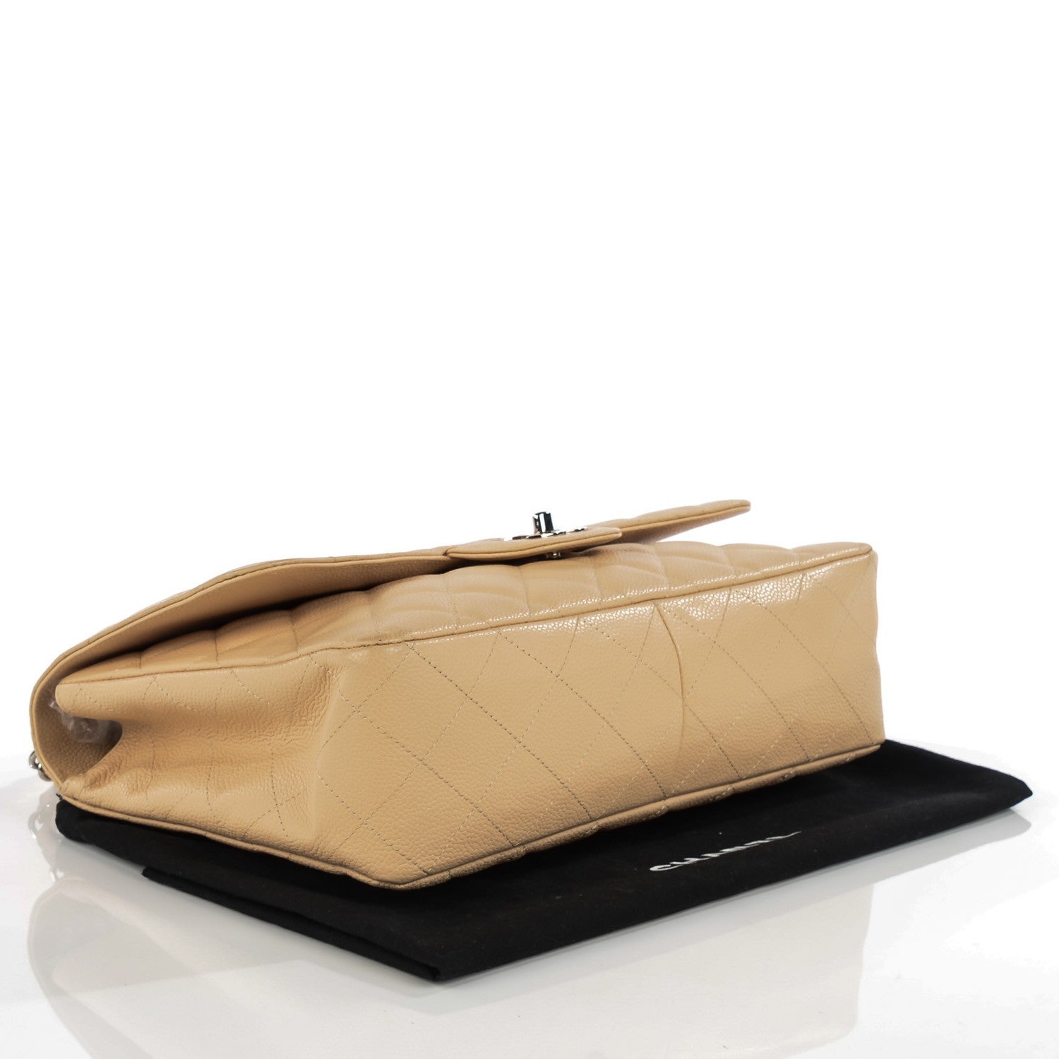 Chanel Caviar Quilted Jumbo Single Flap Beige Clair 4 of 8