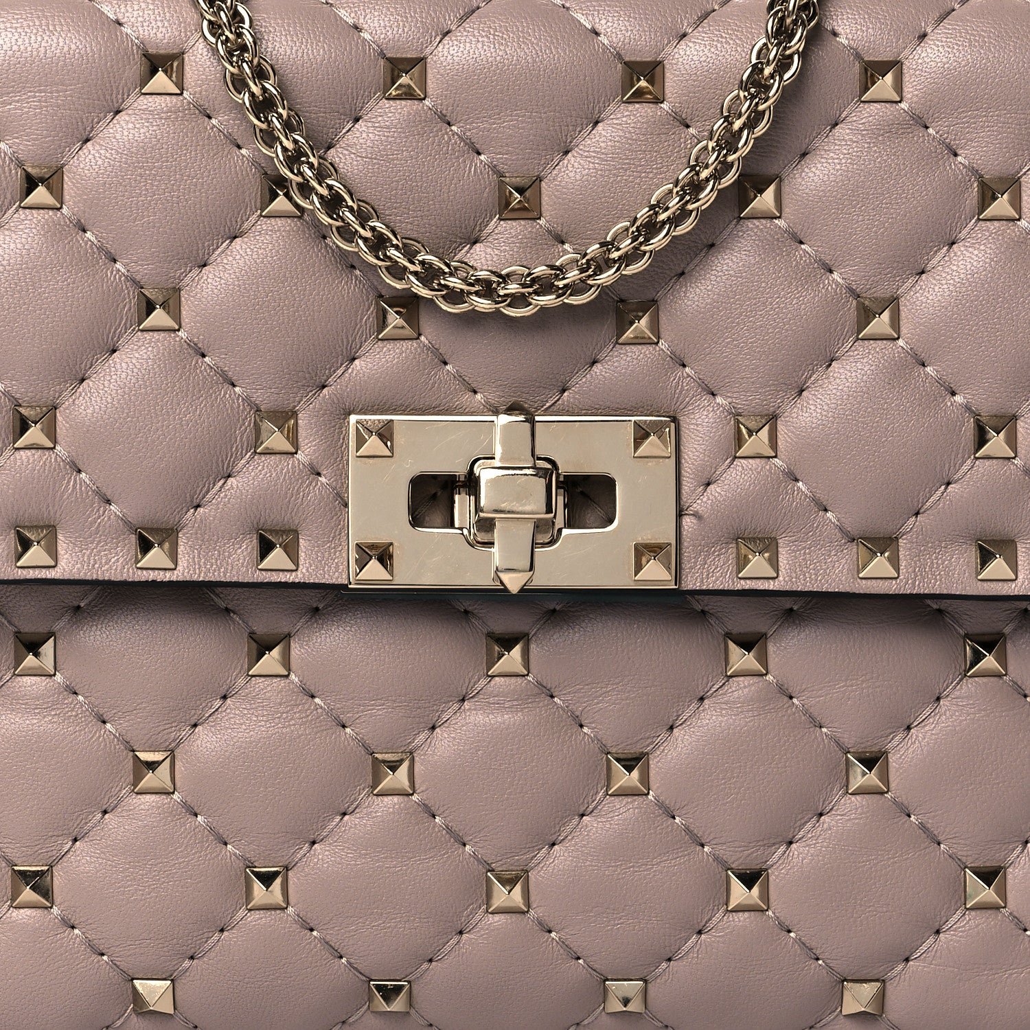 Valentino Garavani Lambskin Medium Rockstud Spike Shoulder Bag Poudre 7 of 9