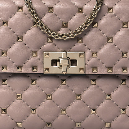 Valentino Garavani Lambskin Medium Rockstud Spike Shoulder Bag Poudre 7 of 9
