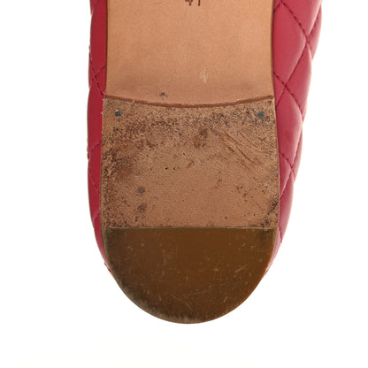 Chanel Lambskin Quilted CC Cap Toe Ballerina Flats 41 Dark Pink 11 of 16