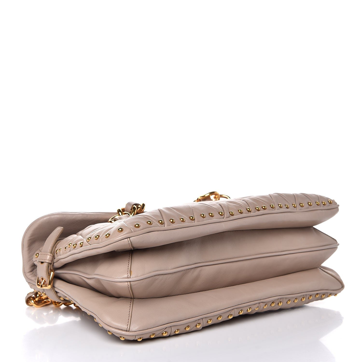 Miu Miu Nappa Quilted Studded Tote Cammeo 4 of 13