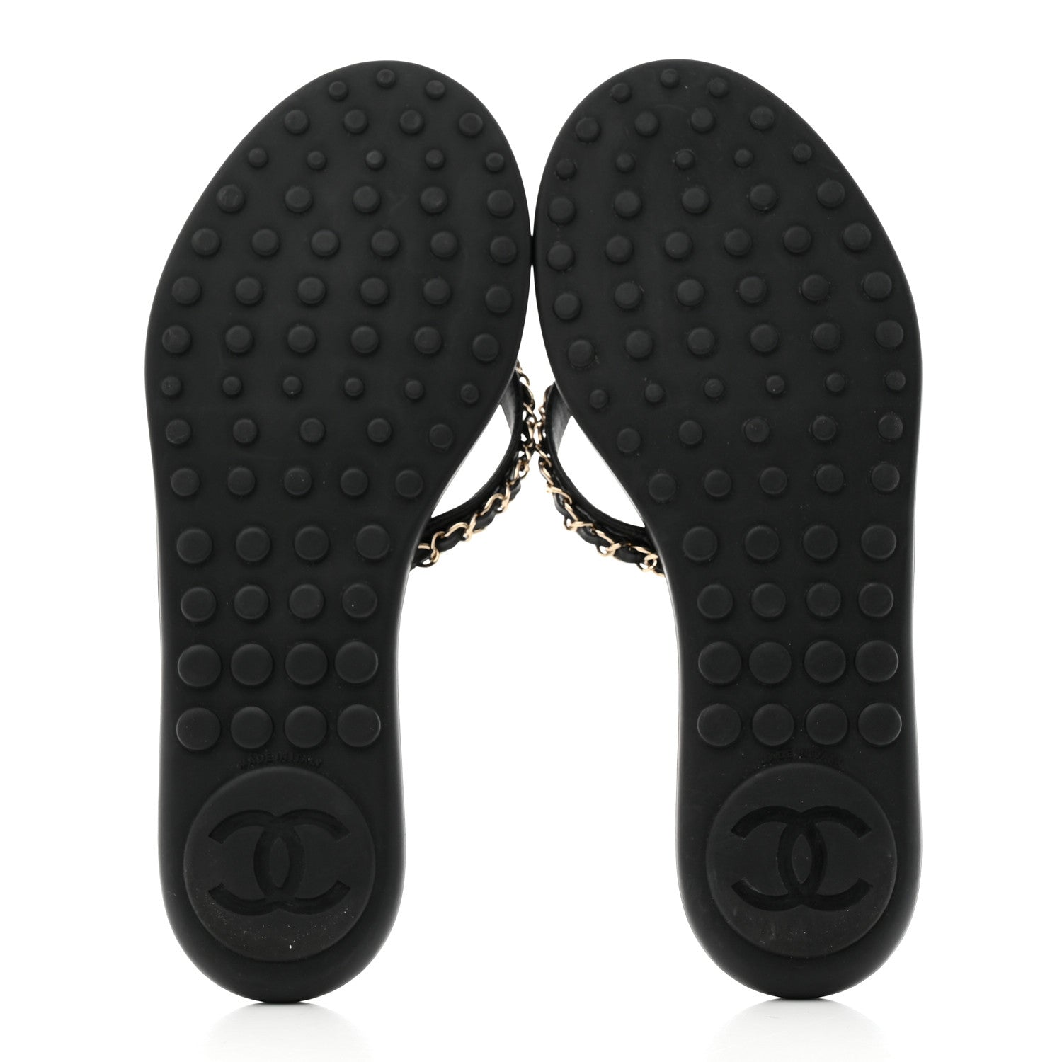 Chanel Lambskin CC Chain Thong Sandals 39 Black 5 of 8