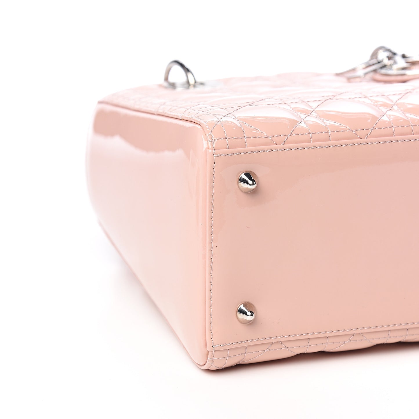 Patent Cannage Medium Lady Dior Rose Clair
