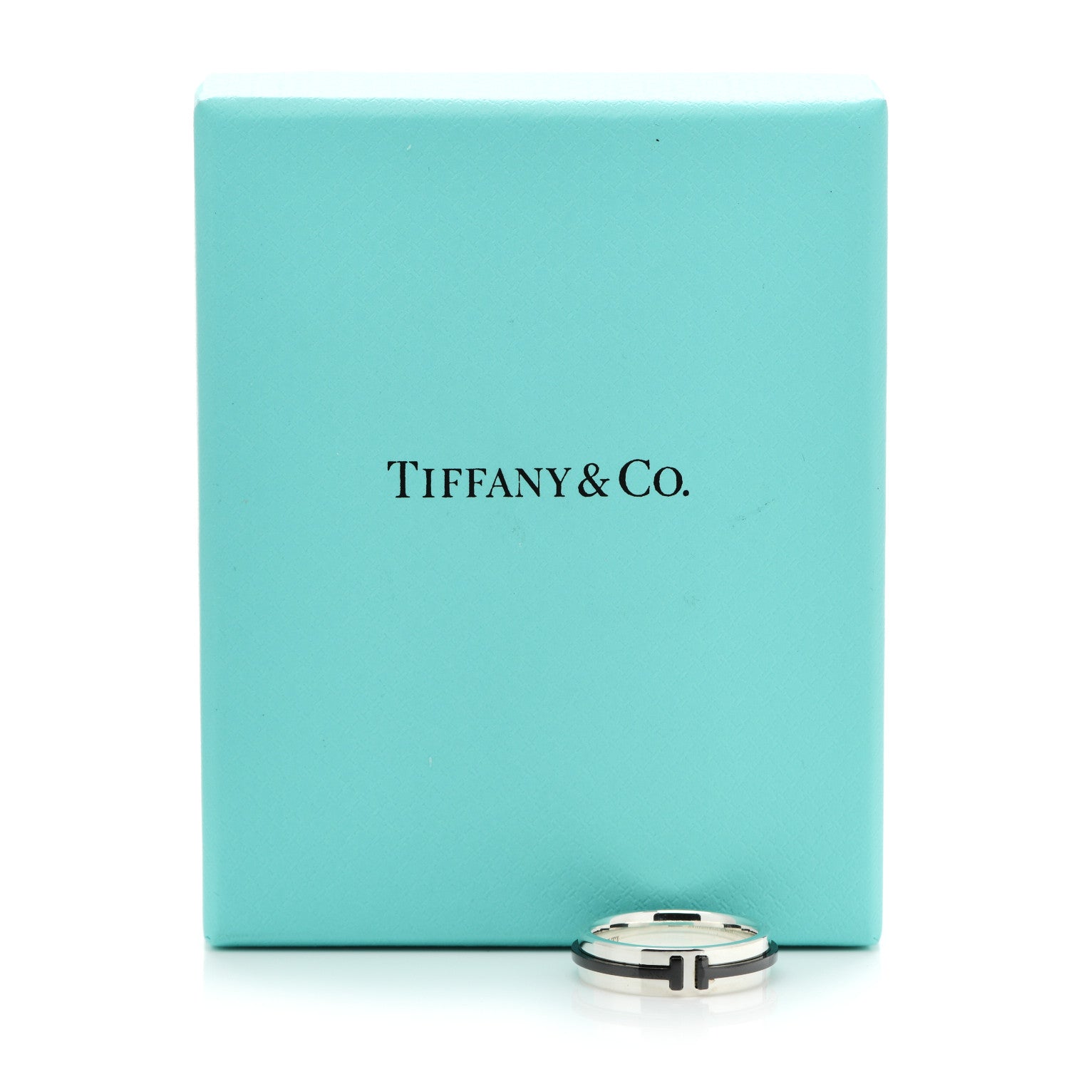 Tiffany Sterling Silver Titanium T Two Ring 56 7.5 5 of 5