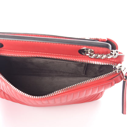 Fendi Shiny Nappa Trapuntata Small DotCom Click Chain Satchel Rojo 5 of 10