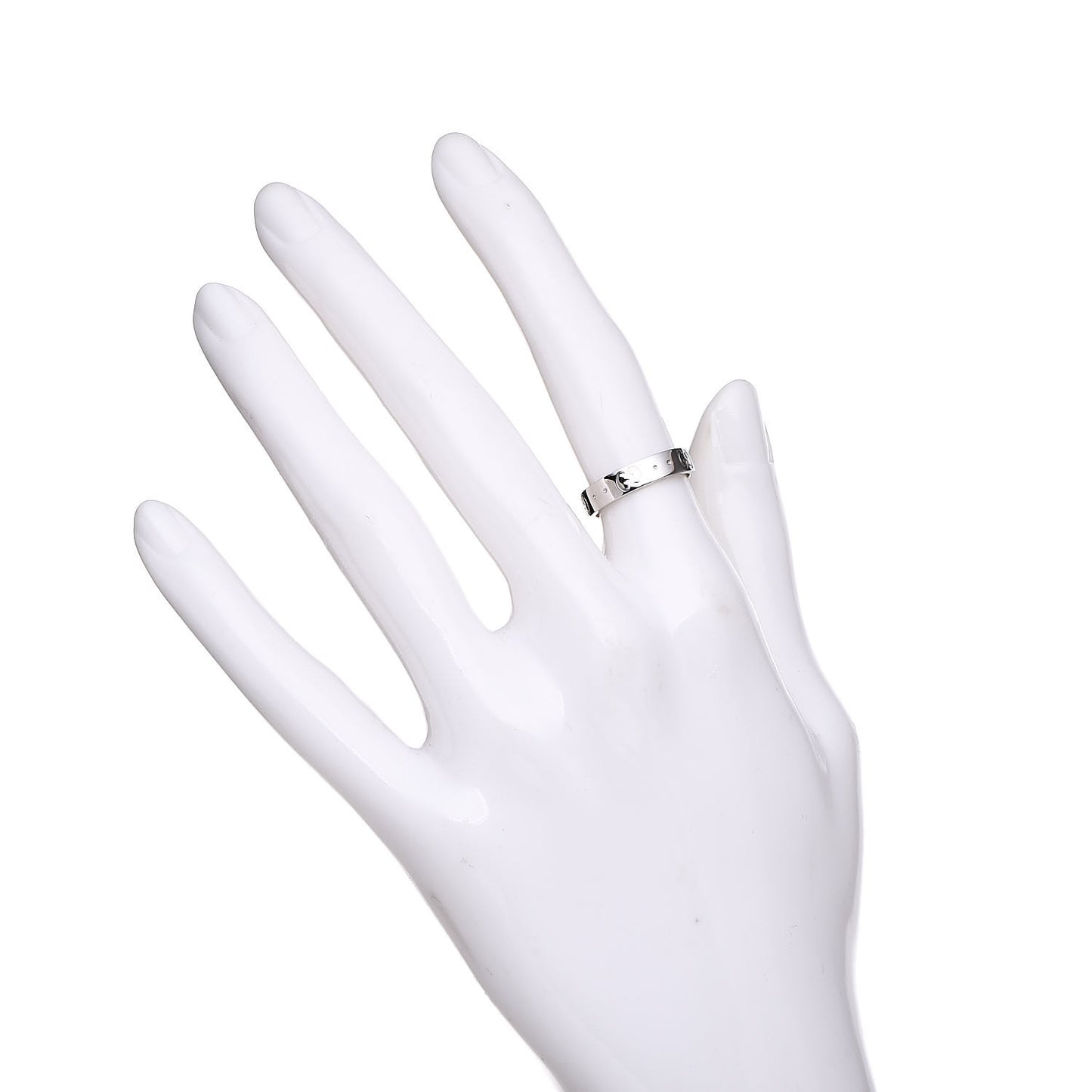 18K White Gold 4mm Icon Thin Band Ring 49 4.75