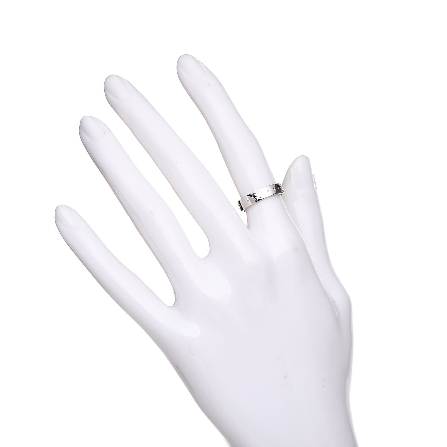 Gucci 18K White Gold 4mm Icon Thin Band Ring 49 4.75 2 of 6