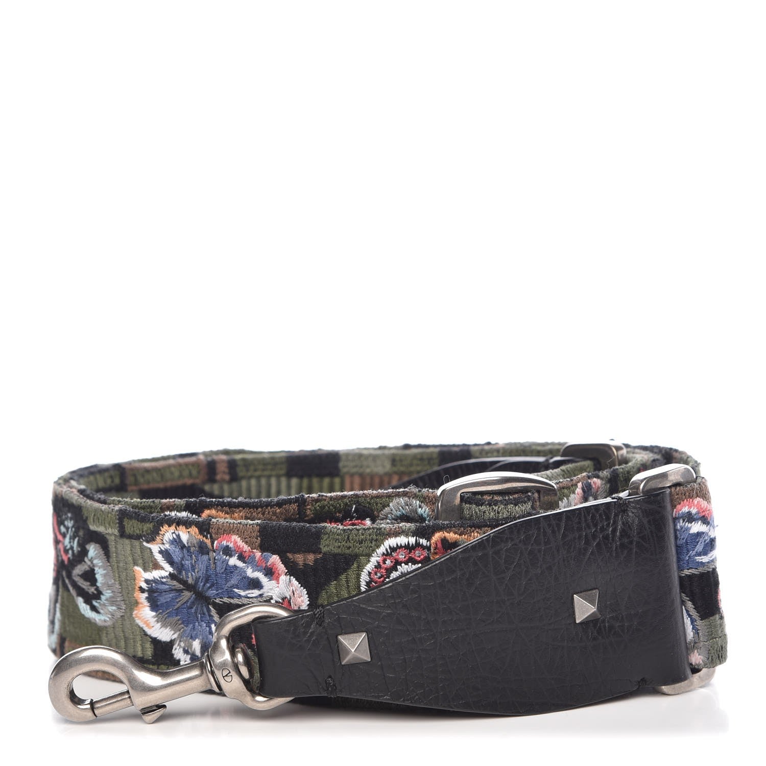 Valentino Garavani Canvas Camubutterfly Rockstud Guitar Strap Multicolor 1 of 3