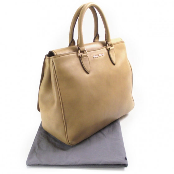 Leather Front Pocket Tote Sand