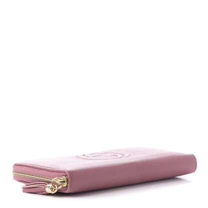 Gucci Pebbled Calfskin Soho Zip Around Wallet Peonia Flower 4 of 11