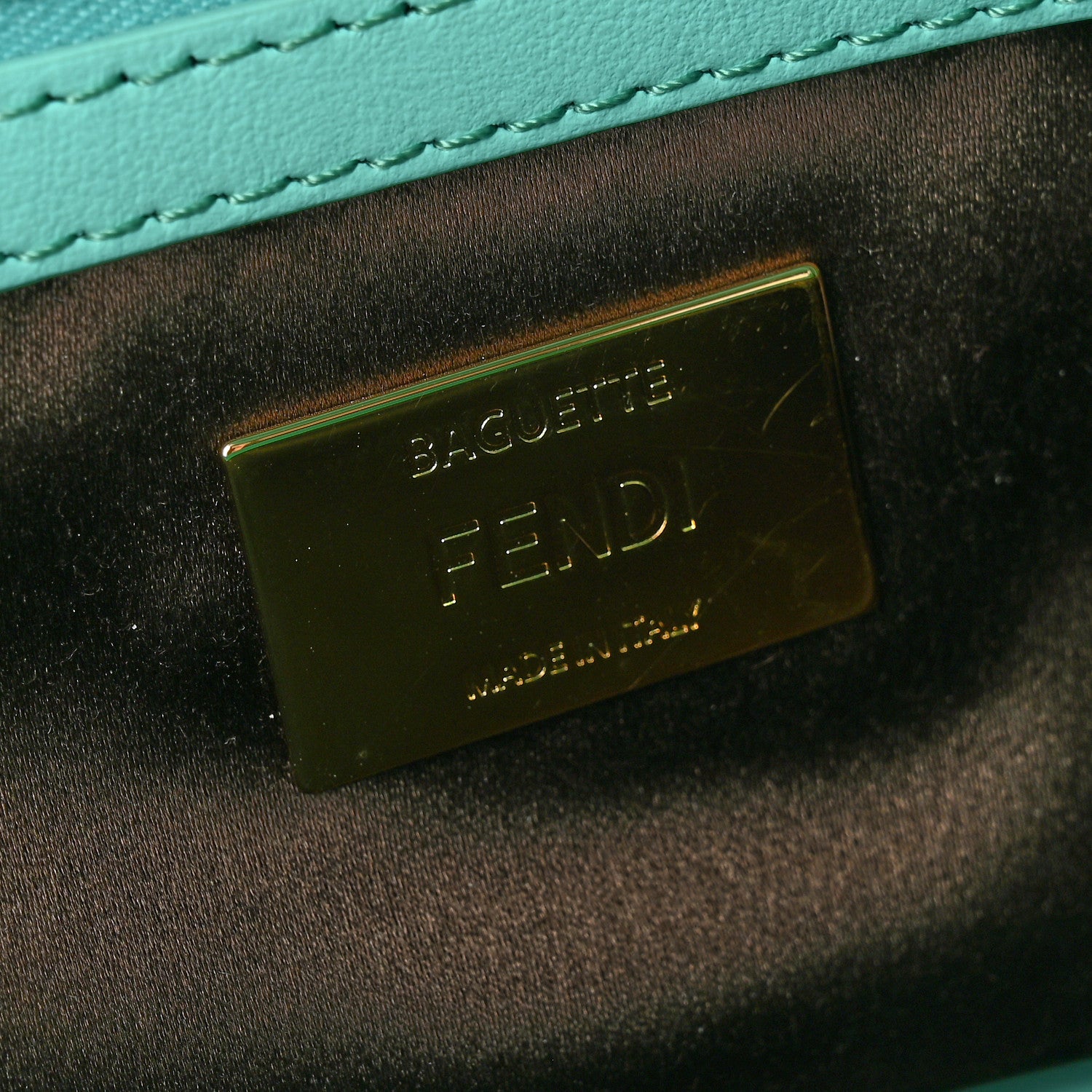 Fendi Sequin Paillettes Vitello Grace Sex and the City Baguette Spring Turquoise 6 of 11