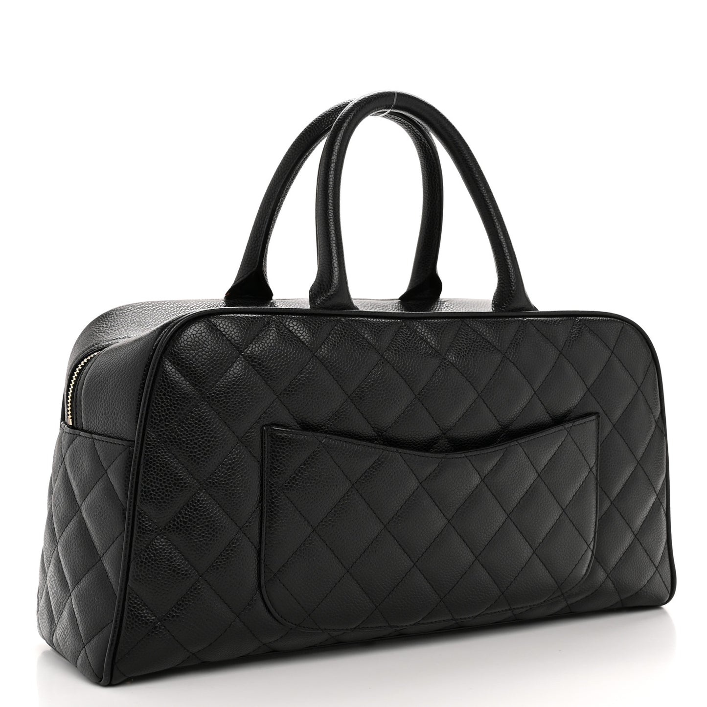 Caviar Quilted Large Bowler Black