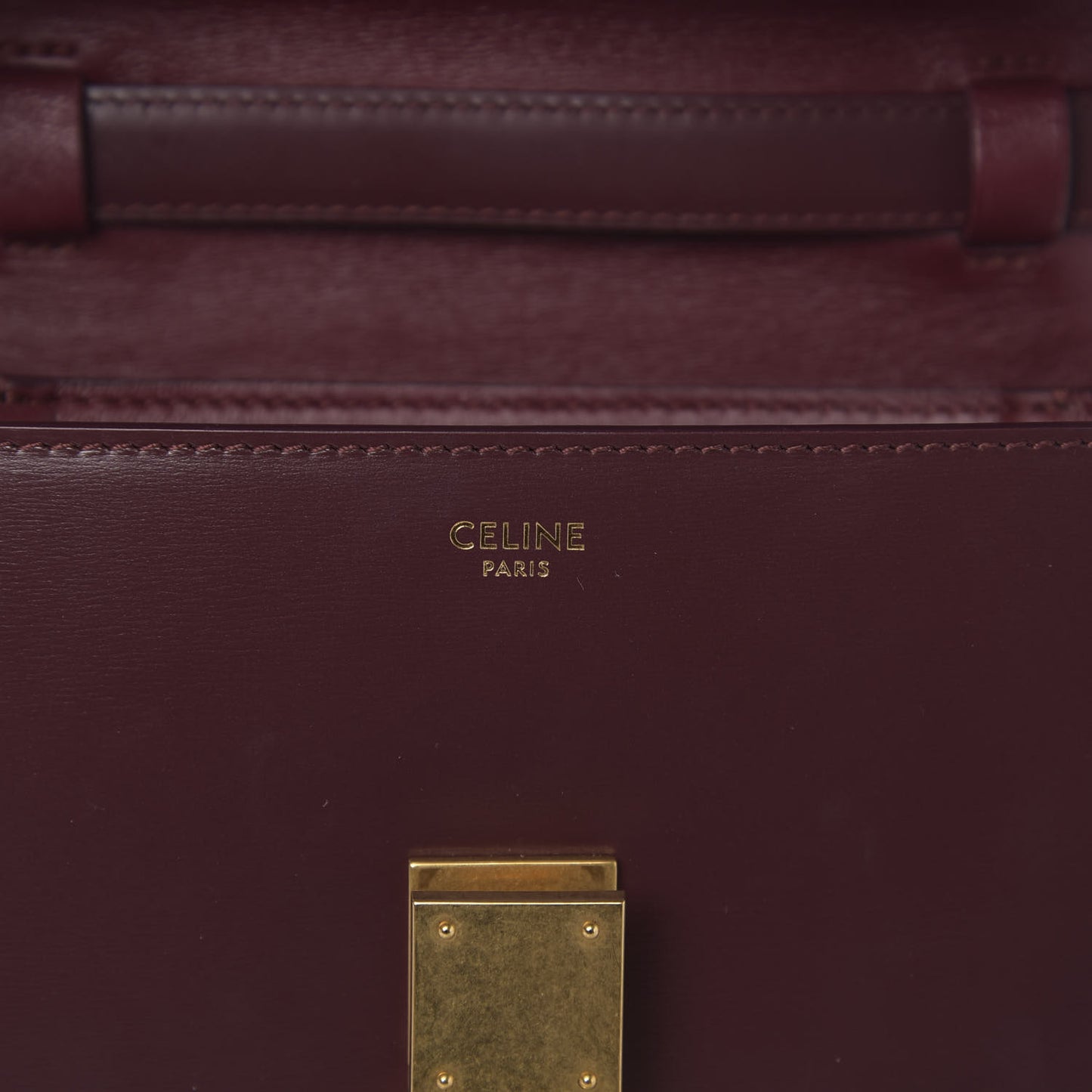 Box Calfskin Teen Classic Box Flap Bag Burgundy