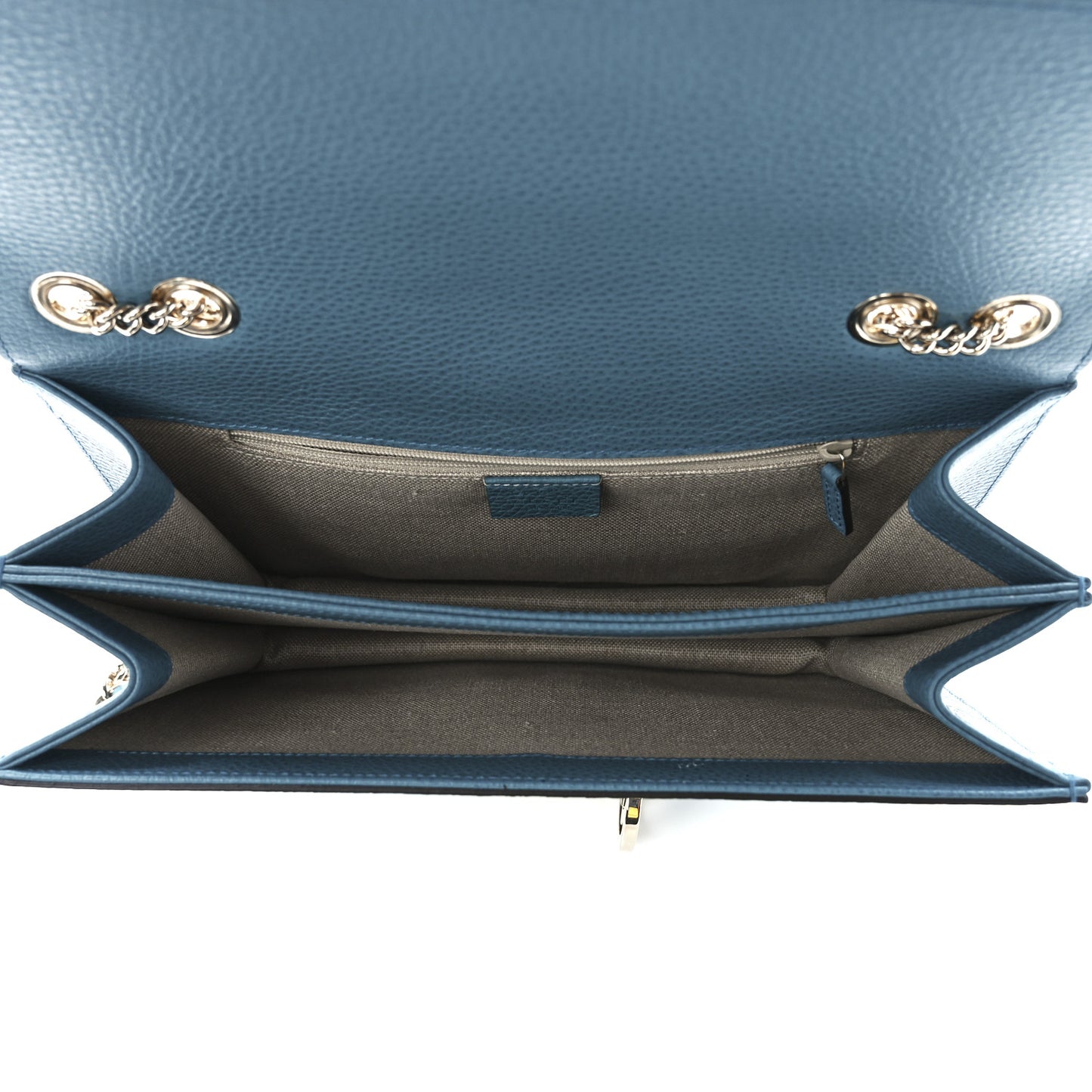 Dollar Calfskin Interlocking G Shoulder Bag Deep Cobalt