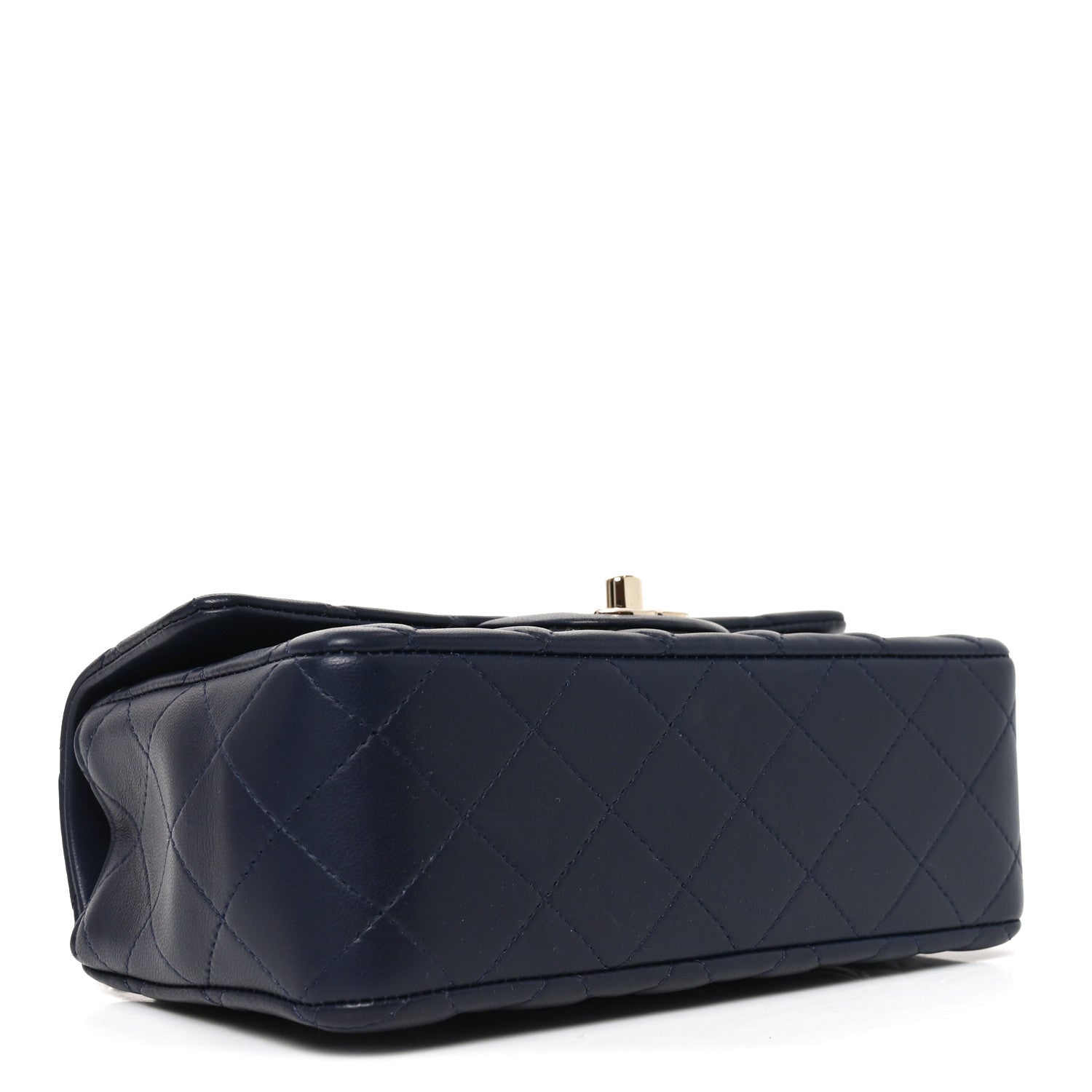 Chanel Lambskin Quilted Mini Chain Top Handle Rectangular Flap Navy 4 of 10