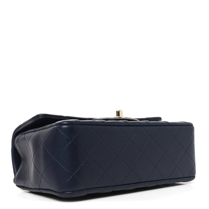 Chanel Lambskin Quilted Mini Chain Top Handle Rectangular Flap Navy 4 of 10