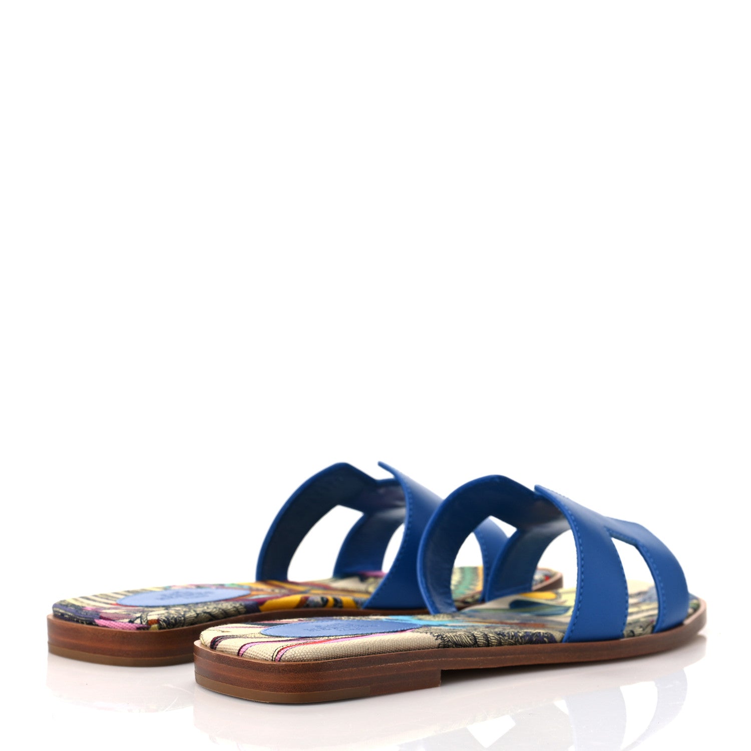 Hermes Calfskin Oran Sandals 37 Bleu Zanzibar 4 of 8