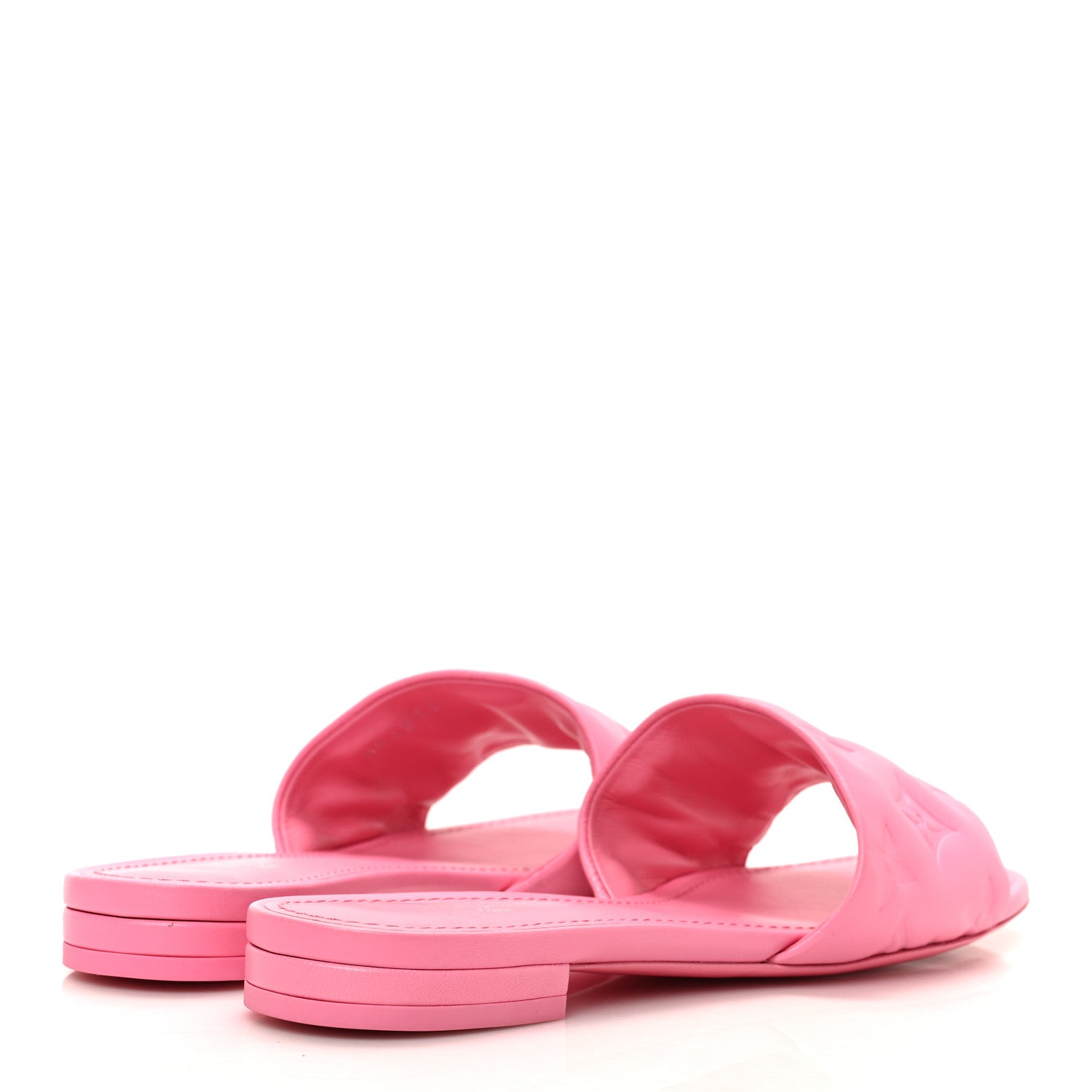 Louis Vuitton Lambskin Embossed Monogram Revival Flat Mules 36 Rose Pop 4 of 8