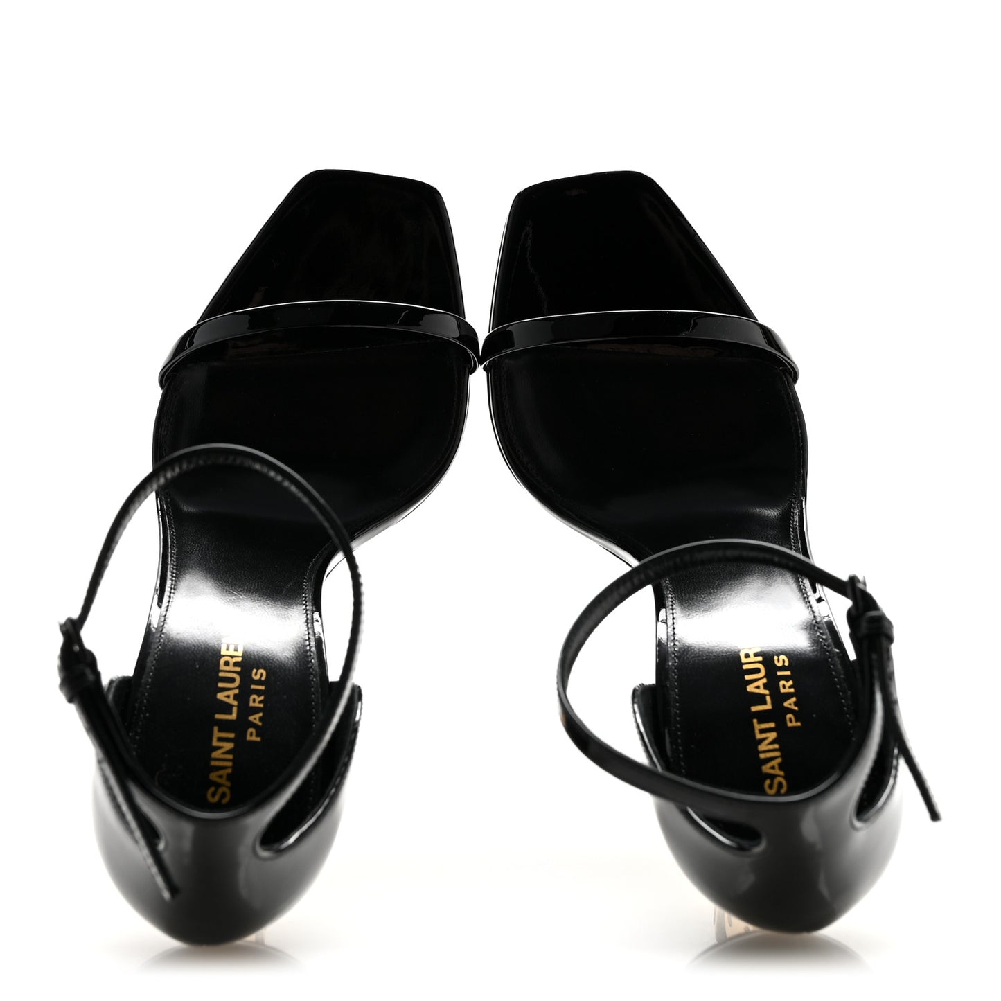 Patent Calfskin Opyum 110 Sandals 38 Black Gold