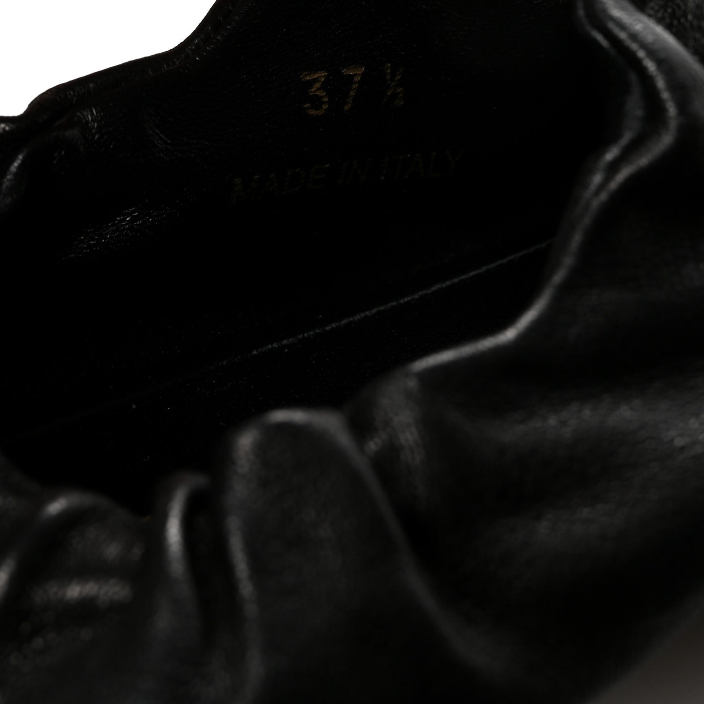 Nappa Ruched Ballerina Flats 37.5 Black