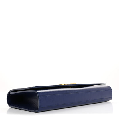 Saint Laurent Grain De Poudre Classic Monogram Cassandre Clutch Deep Marine 4 of 11